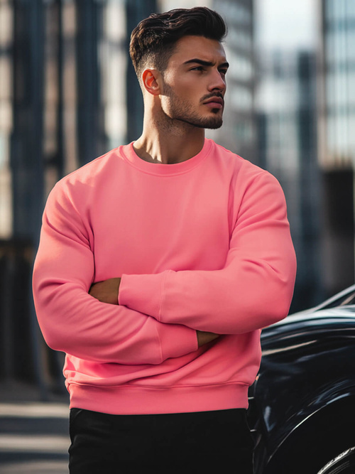 Hanorac bărbați roz OZONEE JS/2001-10Z