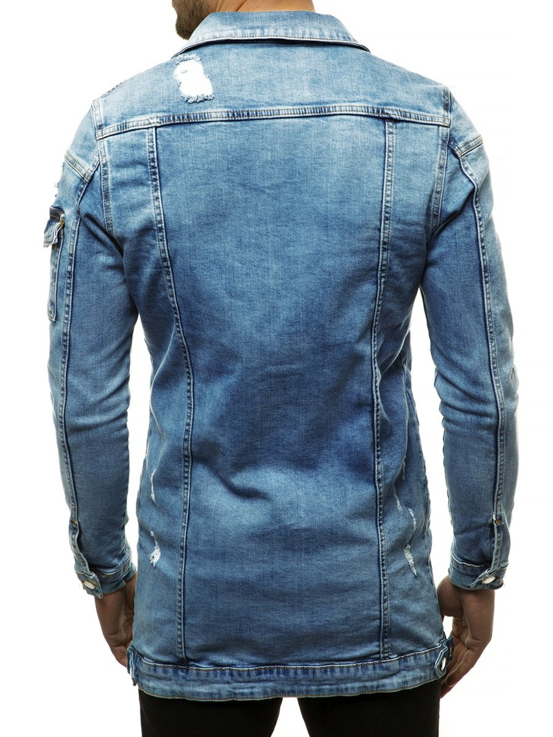 Jachetă de blugi bărbați albastră deschis OZONEE G/474K