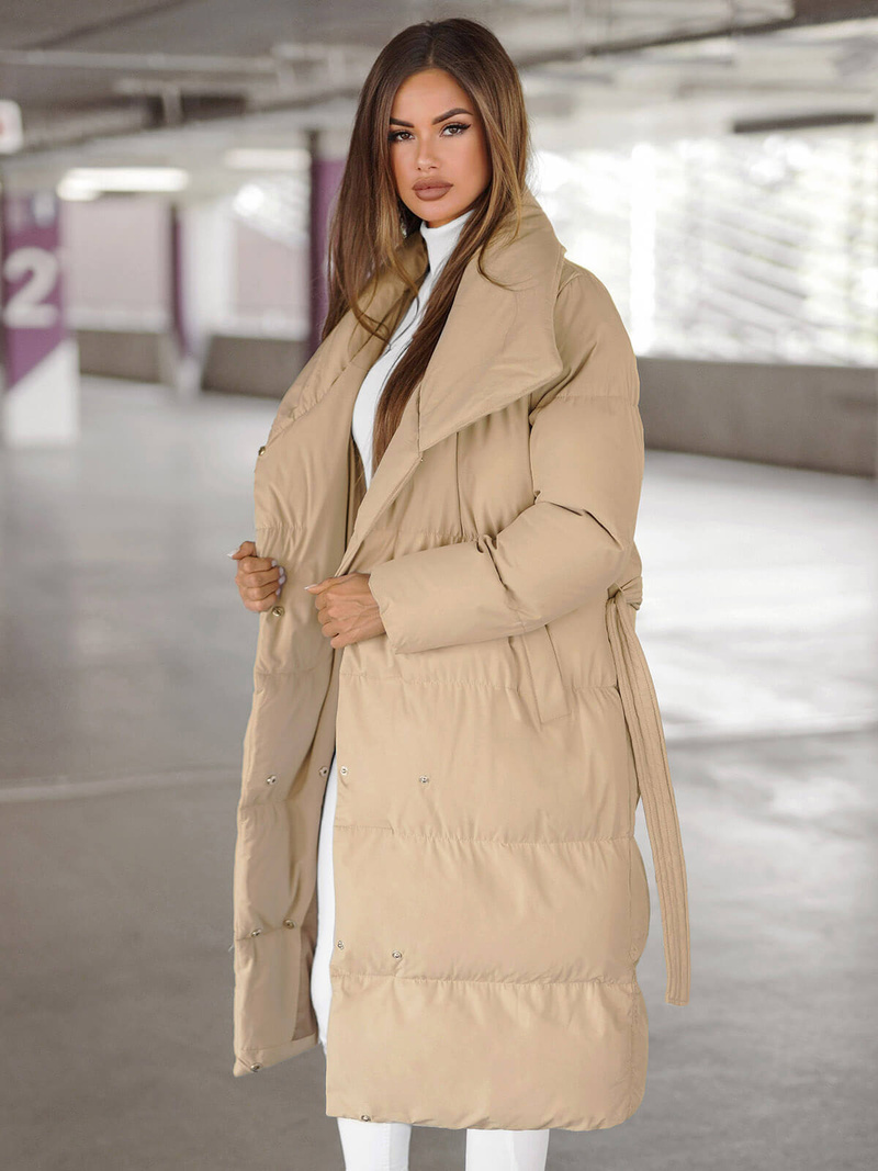 Geacă de iarnă parka femei bej OZONEE JS/M737/62Z