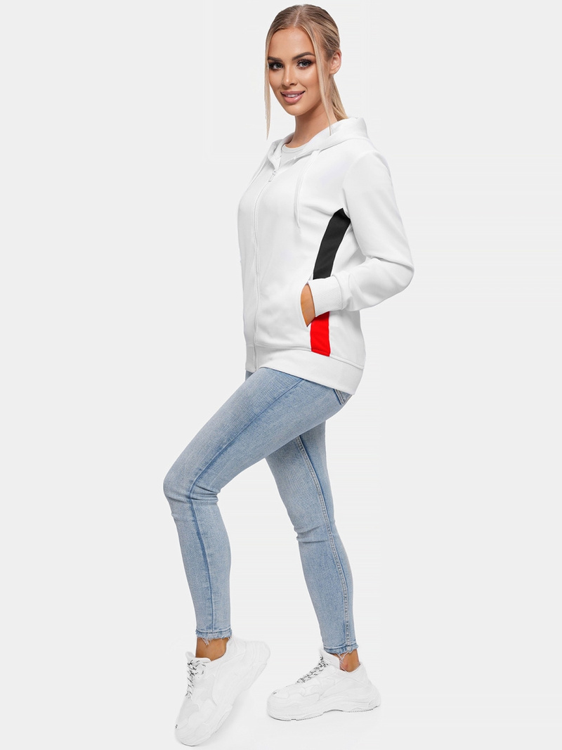 Hanorac femei albă OZONEE JS/JK88123/1Z