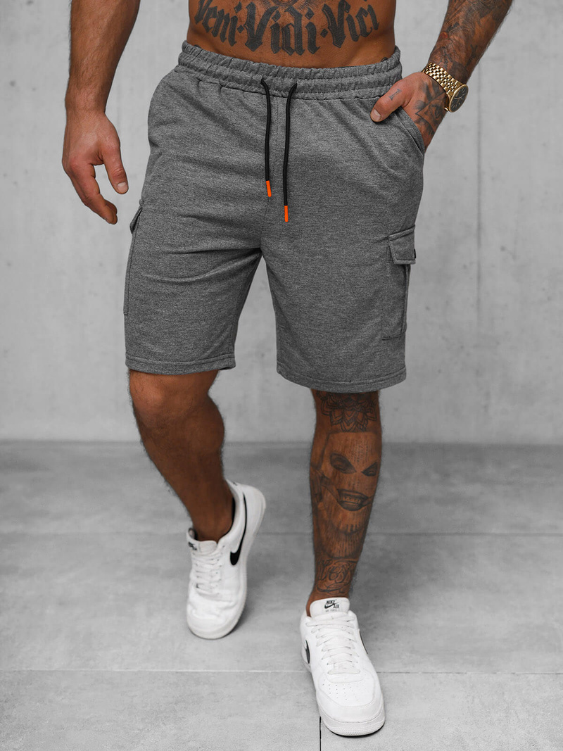 Pantaloni scurți sport bărbați antracit OZONEE JS/8K218/5