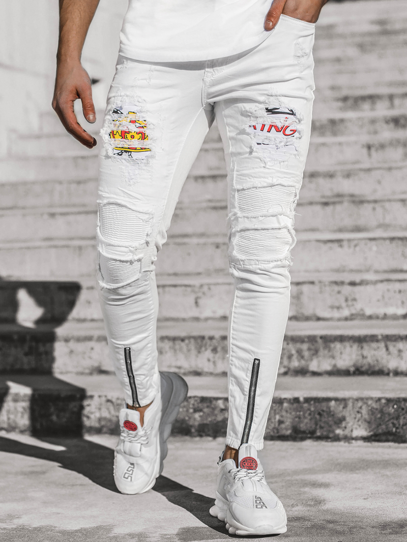 Blugi pentru barbati albi OZONEE T/82010