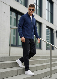 Hanorac cu fermoar bărbați bleumarin OZONEE JS/HH016/25