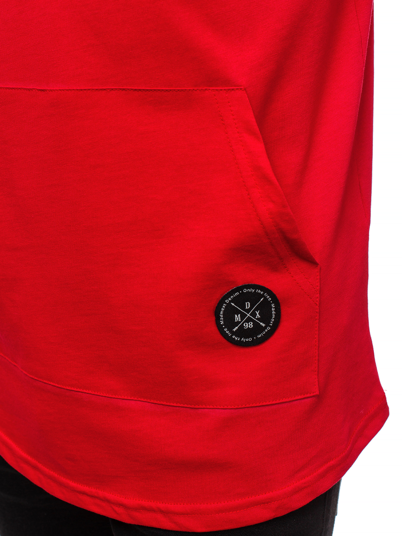 Tricou cu glugă bărbați roșu OZONEE MAD/2882Z