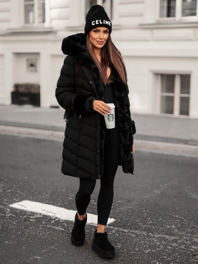 Geacă de femei neagra OZONEE JS/5M3156/392Z