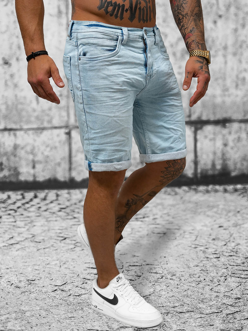 Pantaloni scurti bărbați albaștri deschis OZONEE O/19200