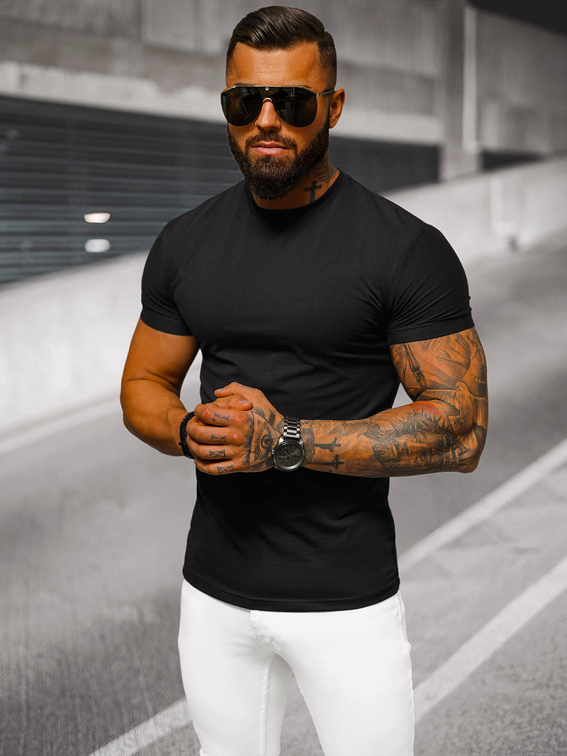 Tricou bărbați negru OZONEE NB/MT3001Z