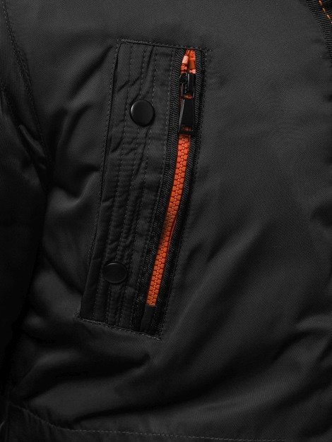 Jachetă bărbați neagră OZONEE JB/1067