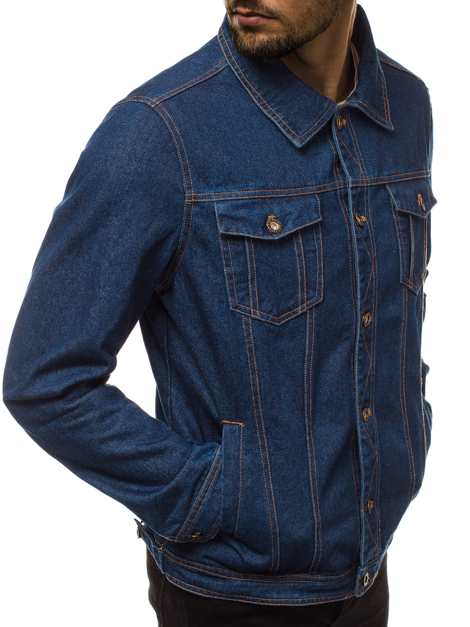 Jachetă de blugi bărbați albastră OZONEE JB/JP1110