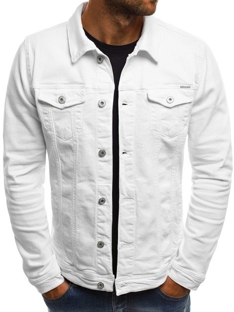 OZONEE B/5002X Jachetă de blugi bărbați albă
