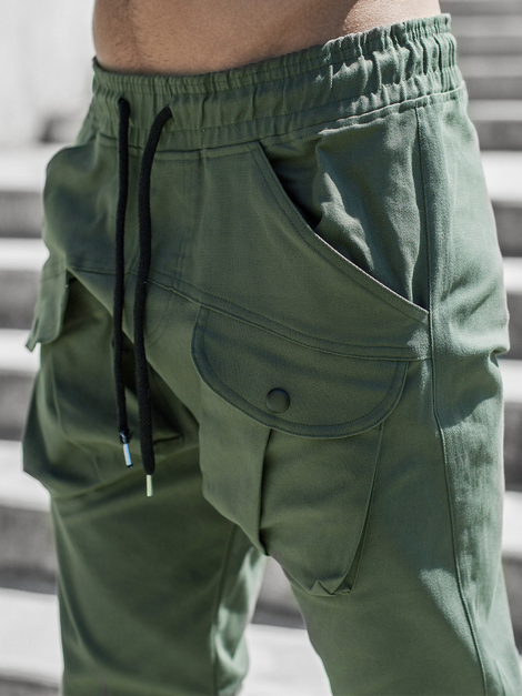 Pantaloni chino jogger pentru bărbați kaki OZONEE G/11144