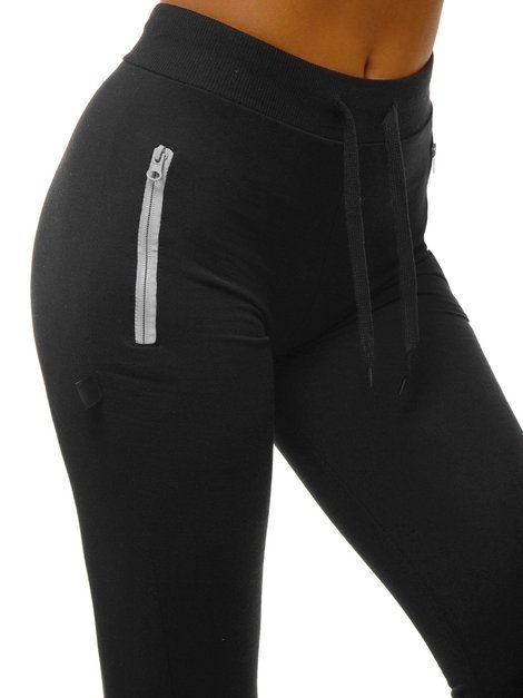 Pantaloni de training femei negri OZONEE O/9878