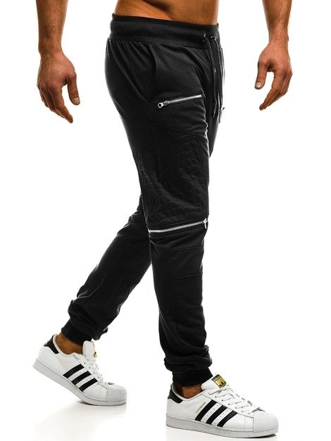 Pantaloni jogger de trening bărbaţi negri OZONEE A/0496 