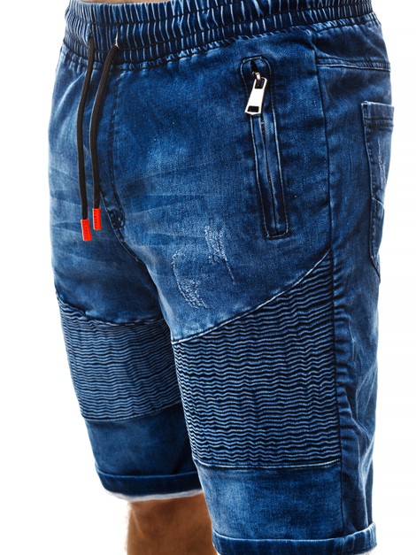 Pantaloni scurti blugi bărbați albaștri OZONEE RF/HY327/1