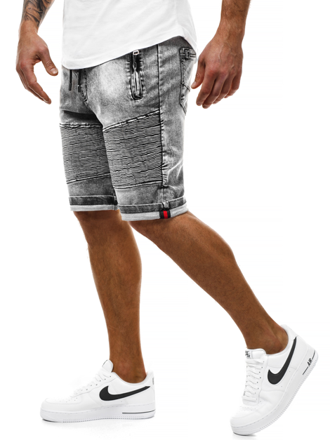 Pantaloni scurti blugi bărbați antracit OZONEE RF/HY320/1 
