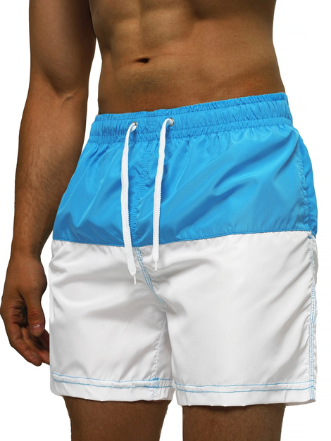 Pantaloni scurti de baie bărbați albastru-albi OZONEE JS/HM055