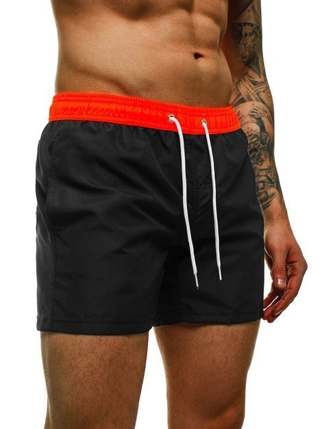 Pantaloni scurti de baie bărbați negru-portocaliu OZONEE ST004-8