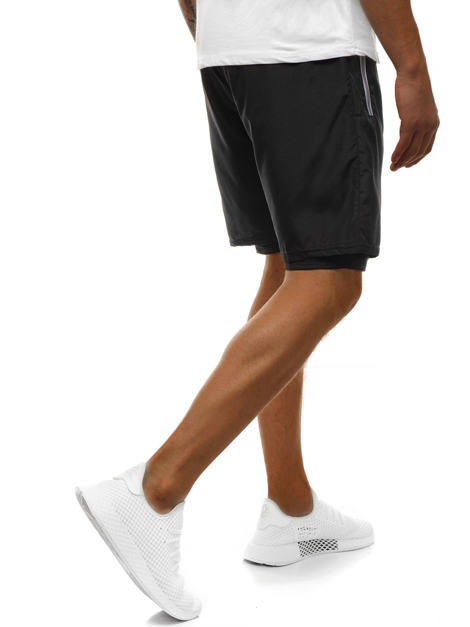 Pantaloni scurți sport bărbați negri OZONEE O/11127