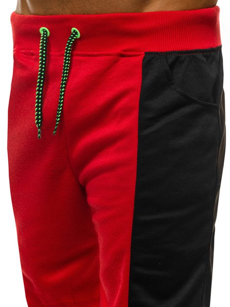 Pantaloni scurți sport bărbați rosii-negri OZONEE JS/81016Z