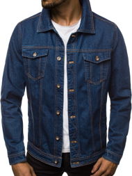 Jachetă de blugi bărbați albastră OZONEE JB/JP1110