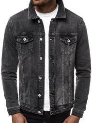 Jachetă de blugi bărbați neagră OZONEE B/55151