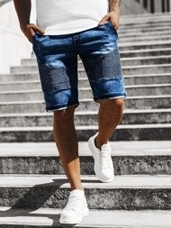 Pantaloni scurti blugi bărbați albaștri OZONEE RF/HY327/2