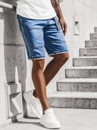 Pantaloni scurti blugi bărbați albaștri OZONEE RF/HY340/1