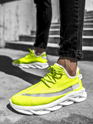 Sneakers bărbați galben-neon OZONEE B/2051/20