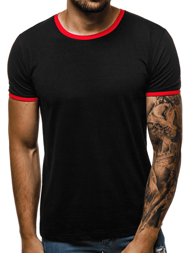 Tricou bărbați negru-roșu OZONEE O/1177 